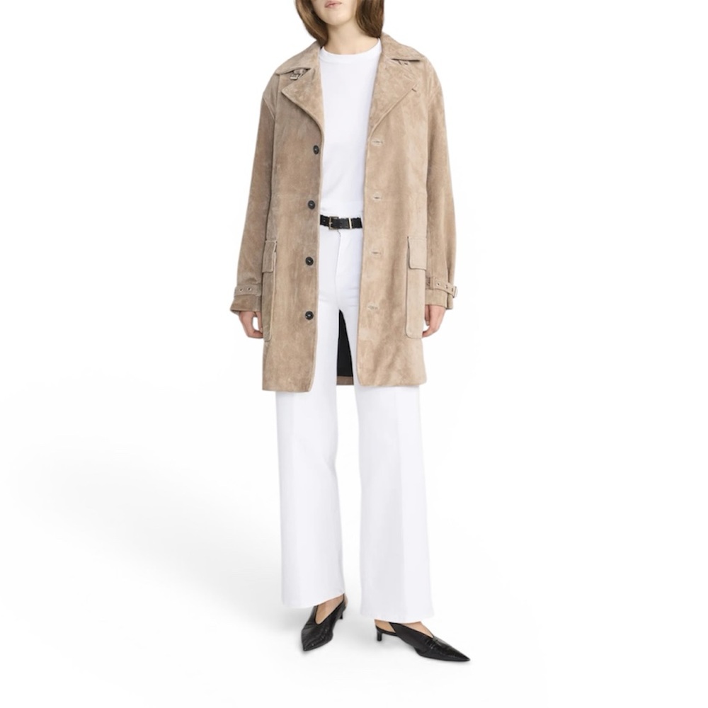 Frame Le Palazzo Crop Wide Leg White Denim Jean
